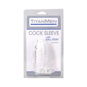 TitanMen Cock Sleeve with Ball Strap 4.5 in. Clear