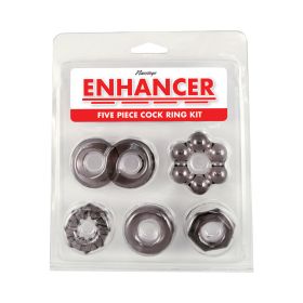 Enhancer Five Piece Cock Ring Set Black