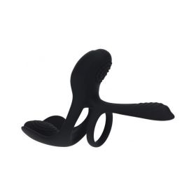 LEVELZ Triple Motor Vibrating Silicone Cock Ring Black