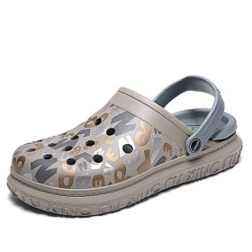 Men's Clogs; casual shoes; printed sandals; casual beach shoes; non-slip sandals; Platform slippers (colour: red, size: 39)